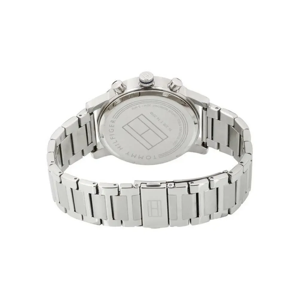 TOMMY HILFIGER 1791456 KANE DARK BLUE DIAL GUNMETAL BRACELET CHRONO MENS WATCH - Picture 2 of 3